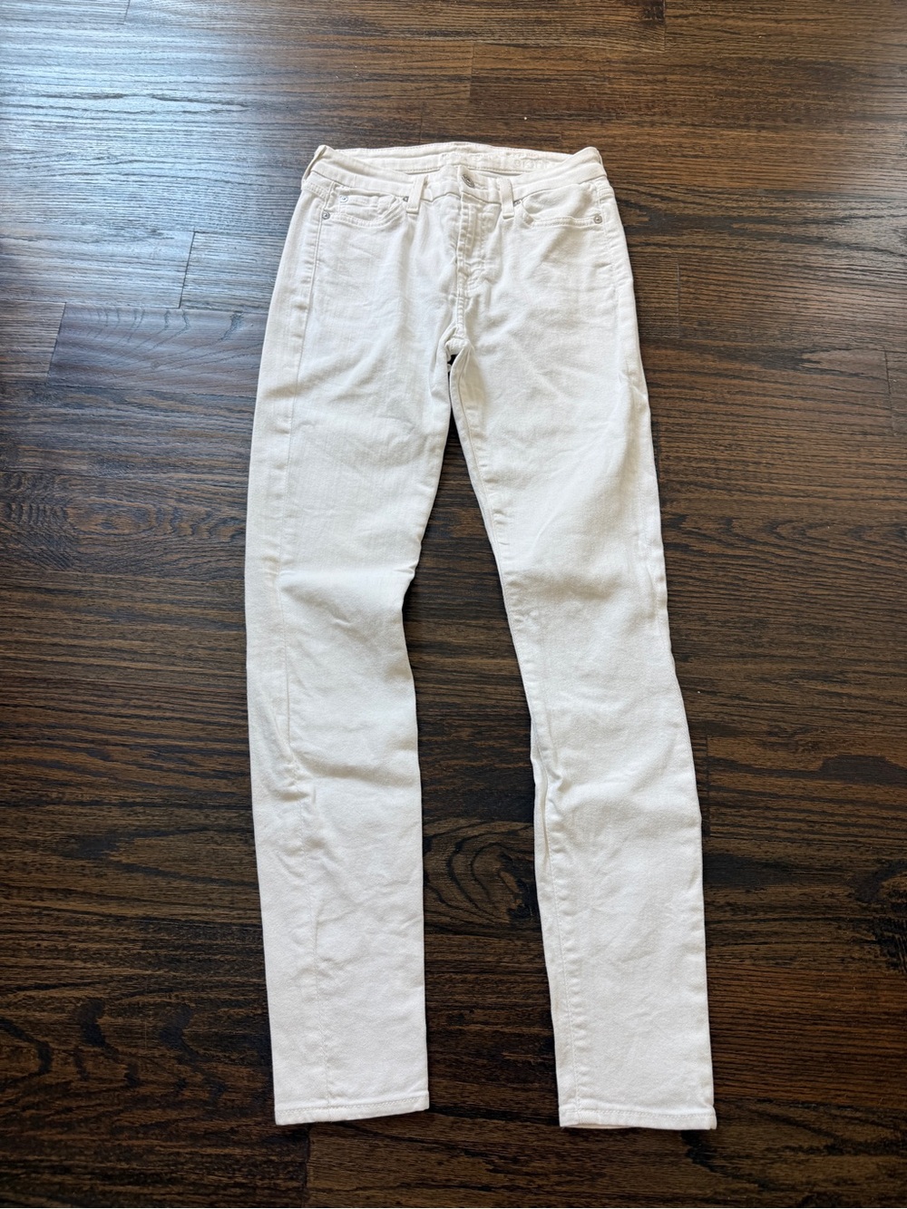 7 For All Mankind White Skinny Jeans